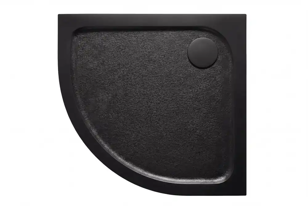 90x90 cm receveur de douche en marbre coulé, Swiss Aqua Technologies Project, sans siphon ni pieds, noir mat (SATSVPRO90SCA)