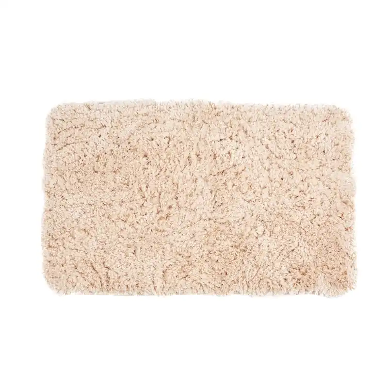 Infinitio 80x50 cm tapis de salle de bain en polyester, beige (SATDPRED02BE)