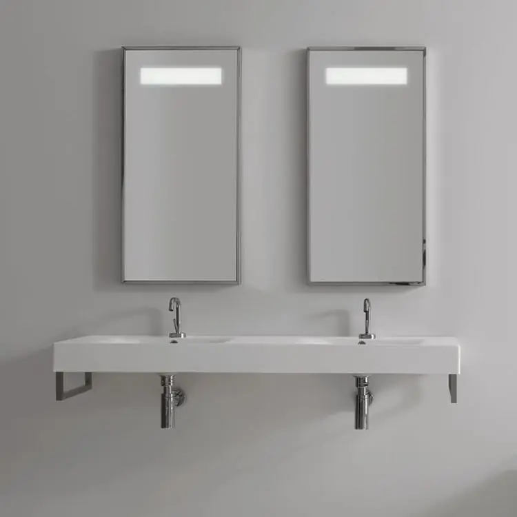 Lavabo double vasque 140x45 cm Kerasan Cento