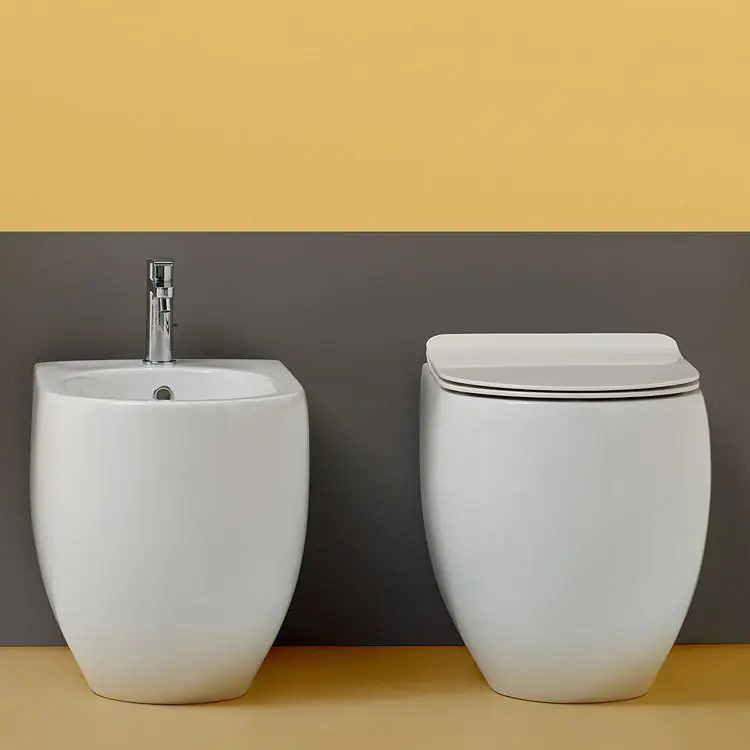 WC sur pied et bidet 53 cm Flo Kerasan