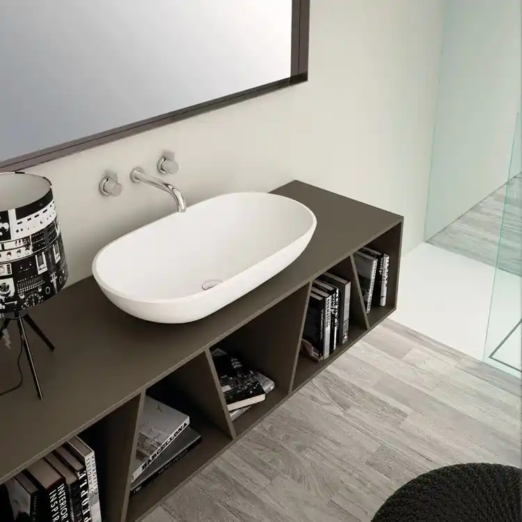 Vasque salle de bains à poser en Corian Concave Planit