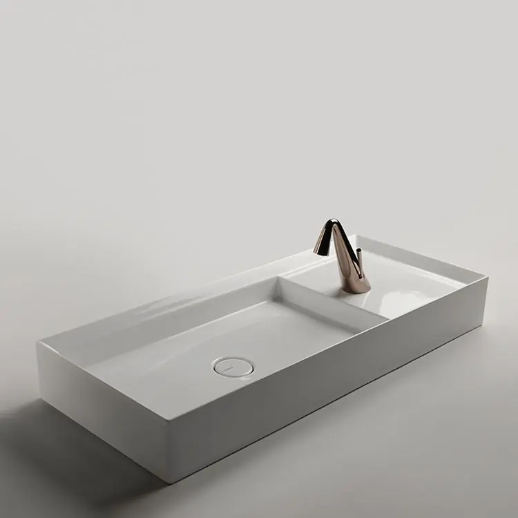 Lavabo moderne 90x38 cm, H12 cm Coupe Valdama