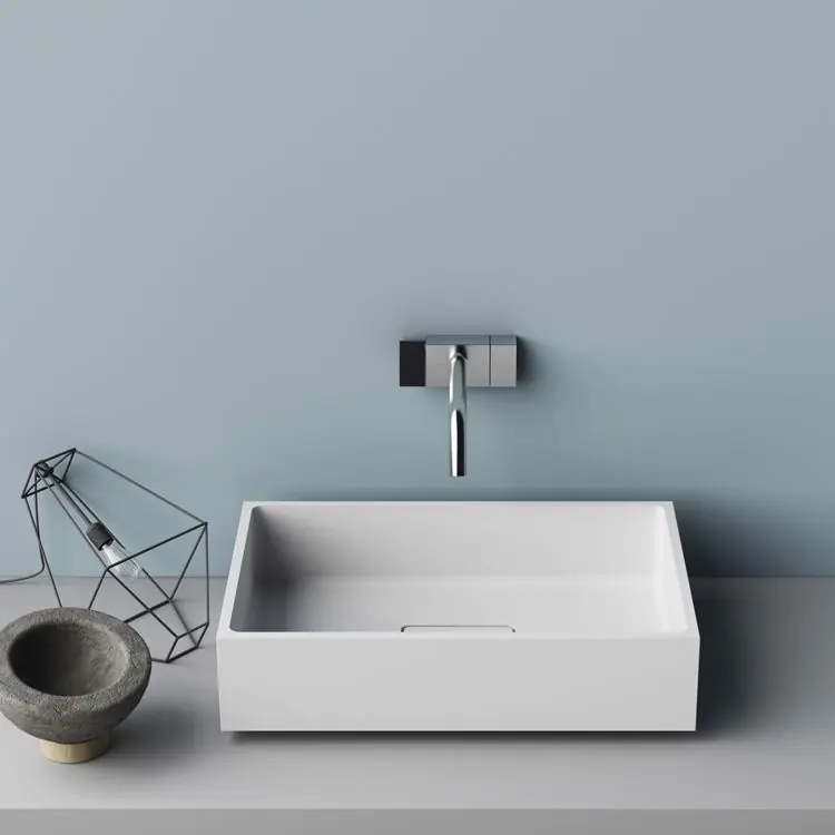 Vasque salle de bains à poser ou à encastrer en Corian Libra Planit