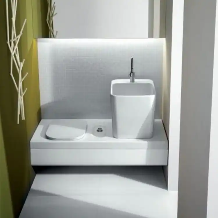 Banc avec wc à gauche et lavabo G-full Hatria