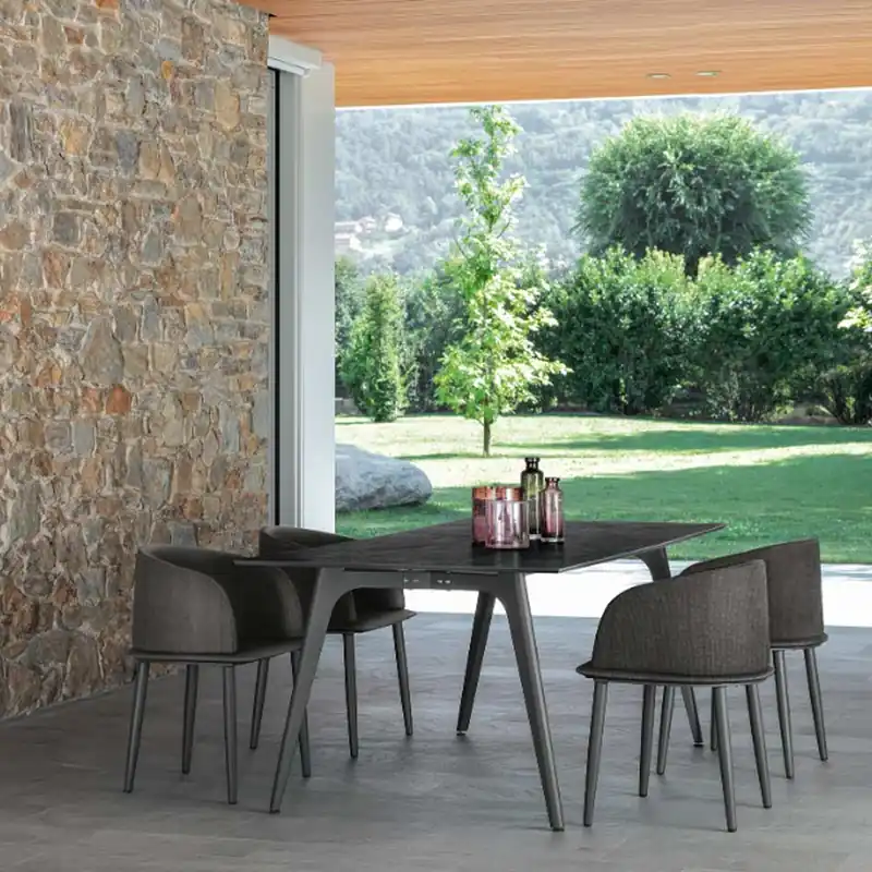 Chaise de salle à manger en tissu Cleo Alu Talenti