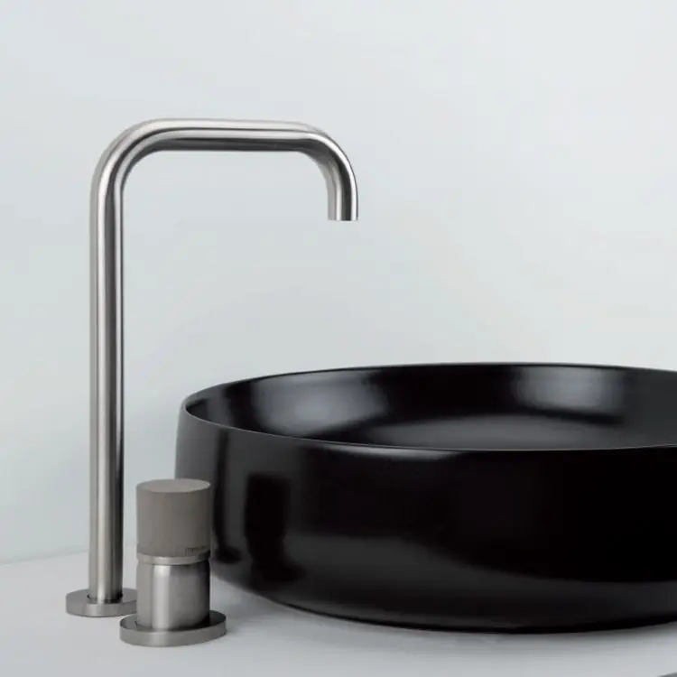Mélangeur monocommande avec bec pivotant Diametro35 Inox Concrete Ritmonio