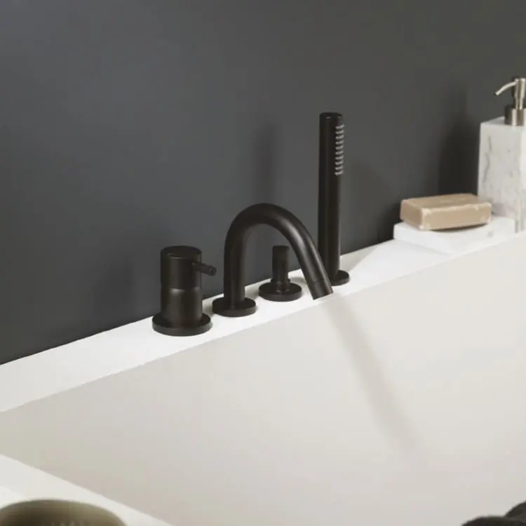 Batterie sur gorge mitigeur bain Diametro35 Black & White Ritmonio.