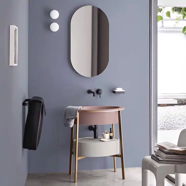 Lavabo avec structure ovale Ceramica Cielo