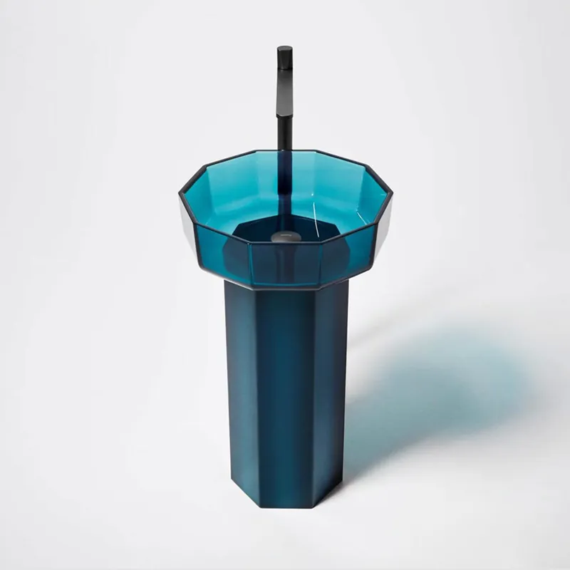 Lavabo Sur Pied en Cristalmood et en Marbre Opale antoniolupi