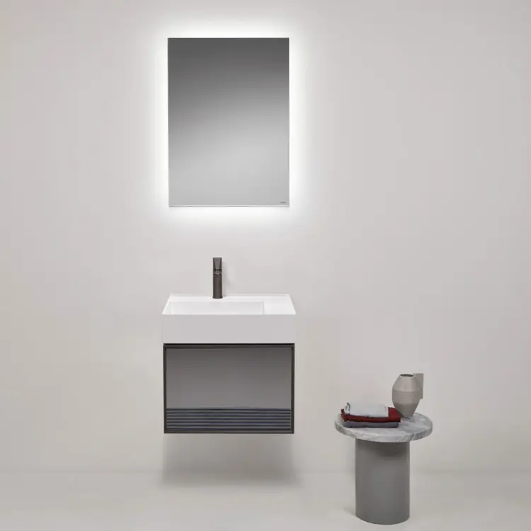 Meuble Bespoke avec tiroir en verre et lavabo Graffio Monoblocchi antoniolupi