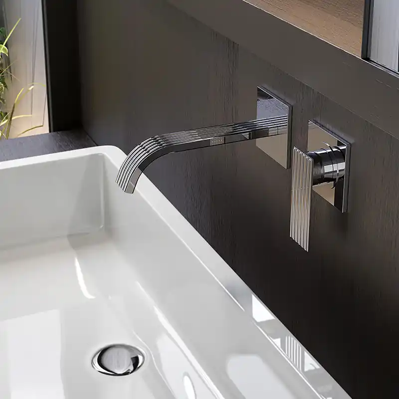 Mitigeur monocommande de lavabo mural sans plaque Ios Treemme