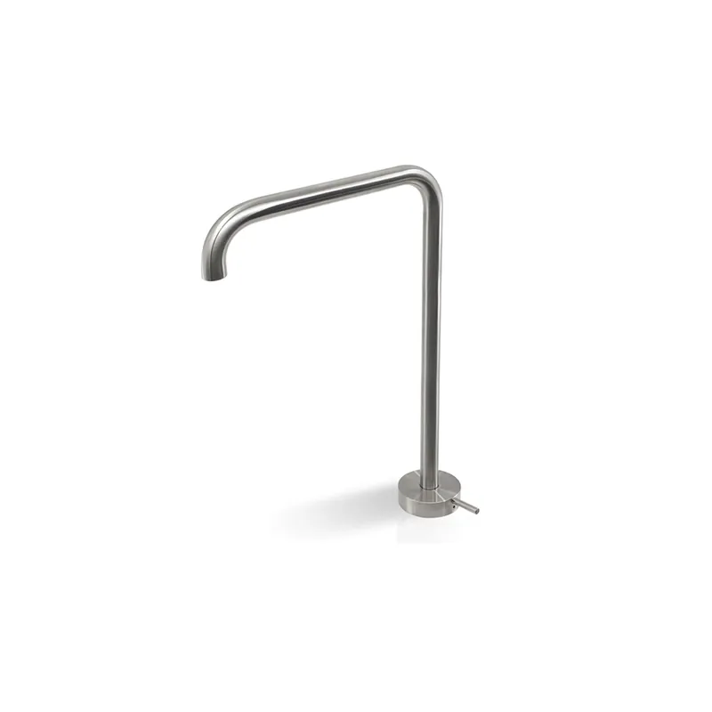 Mitigeur de lavabo version haute en acier brossé Round Linki