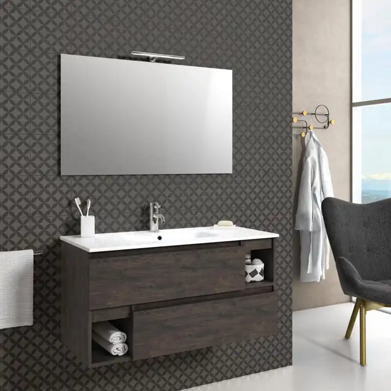 Meuble de salle de bain suspendu avec tiroirs Zante