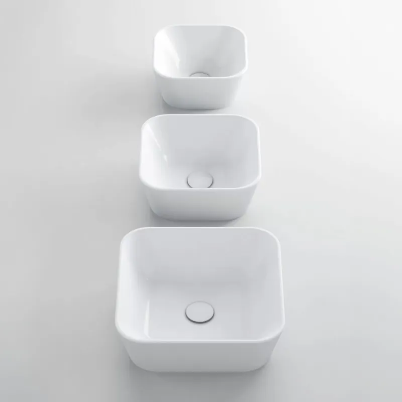 Lavabo à poser en céramique blanche polie Build Collection