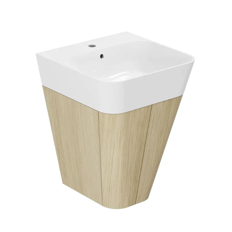Meuble suspendu en finition Orme Blanc, Orme Naturel ou Ciment - Build Collection