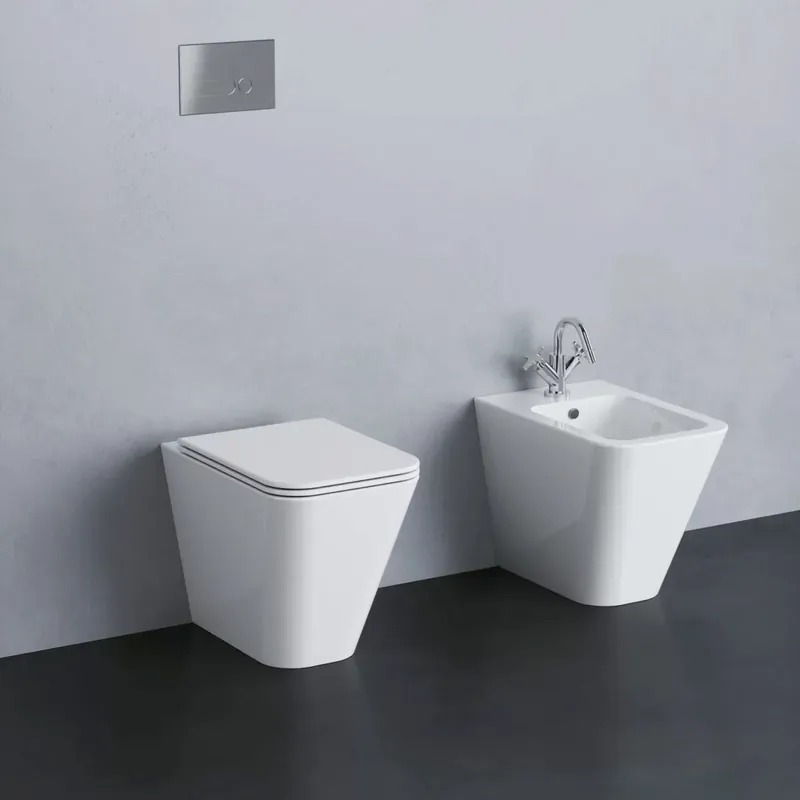 Bidet céramique monotrou à poser au sol avec kit de fixation - Build Collection