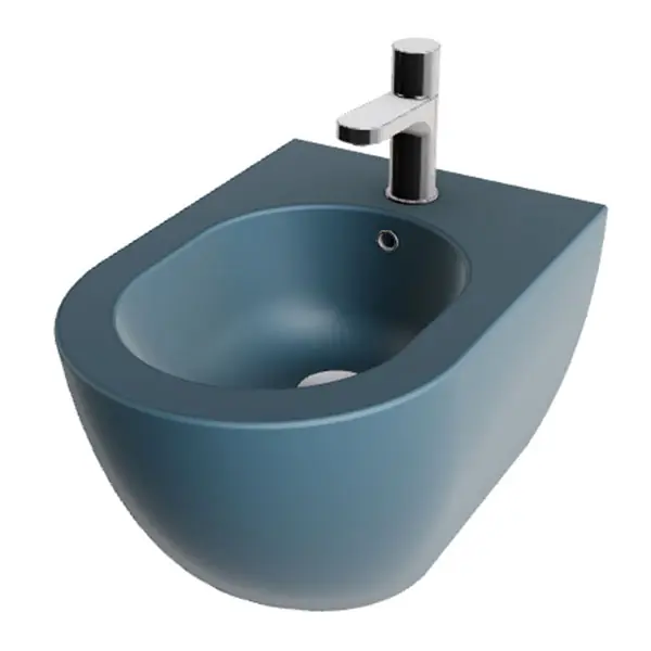 Bidet monotrou en céramique à suspendre avec kit de montage Collection Comoda