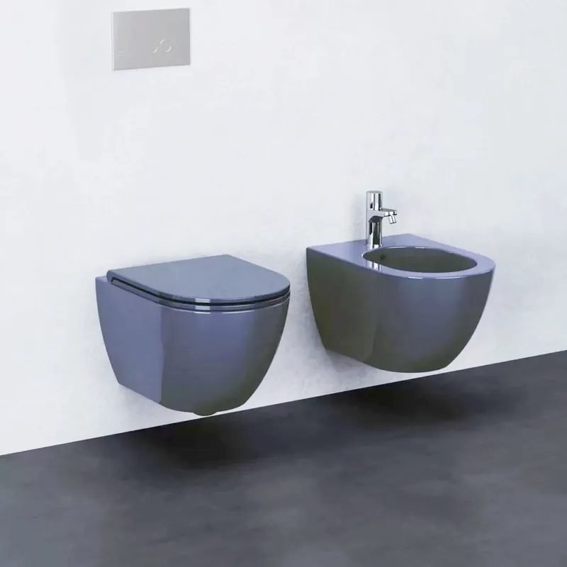 WC suspendu Easy Clean Comoda avec fixation rapide et siège