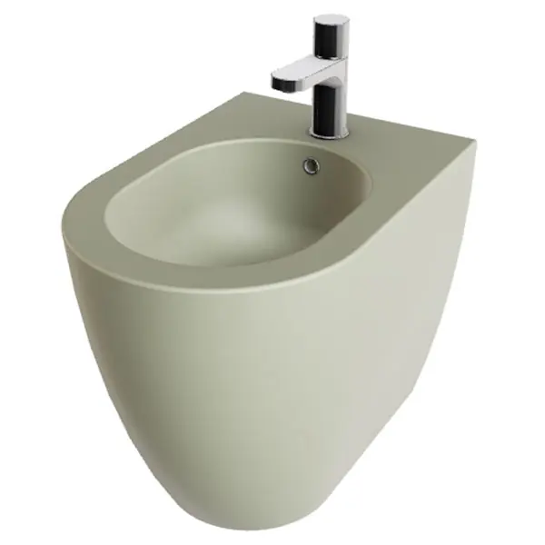 Bidet monotrou en céramique à poser au sol avec kit de montage - Collection Comoda