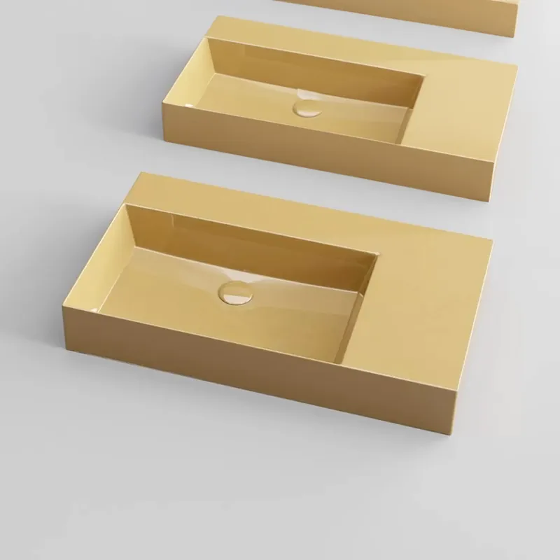 Lavabo suspendu en céramique avec ou sans trou TOP RIGHT Elegance Squared