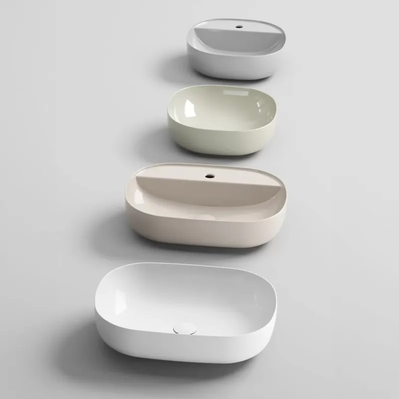 Lavabo en céramique à suspendre avec ou sans trou Elegance Squared by Azzurra Ceramica