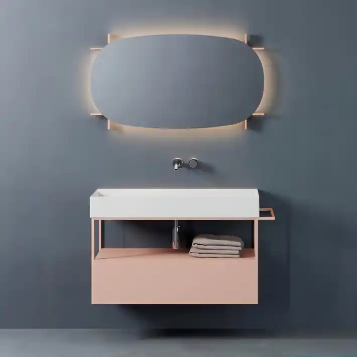 Structure suspendue réversible en métal peint avec tiroir Elegance Croma by Azzurra Ceramica
