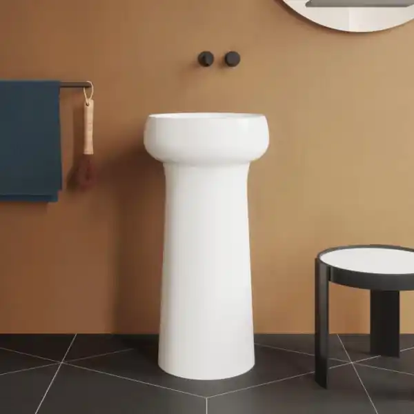 Lavabo en céramique avec siphon de sol ou mural Collection Graal par Azzurra Ceramica