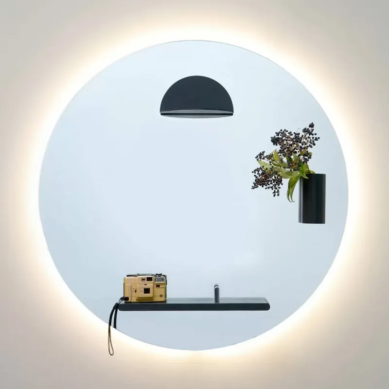 Miroir avec accessoires magnétiques couleur Anthracite - Collection Franky by Azzurra Ceramica