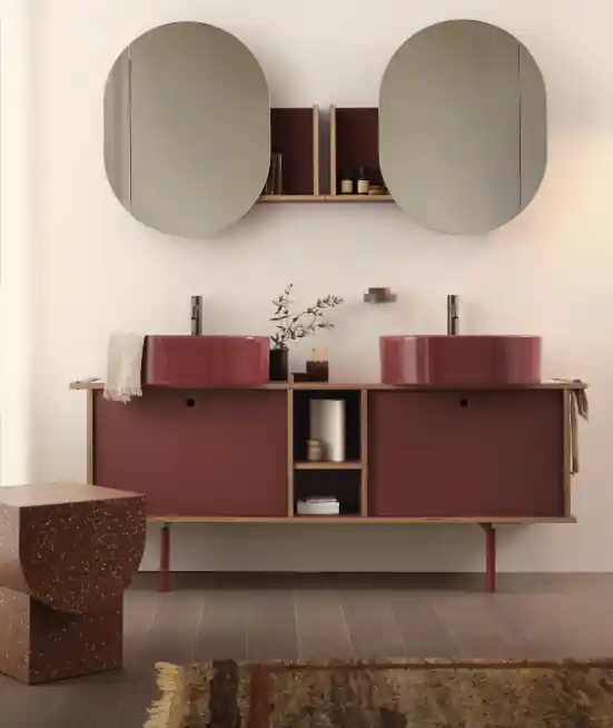 Lavabo avec meuble sous-lavabo Theo 175 Ceramica Cielo