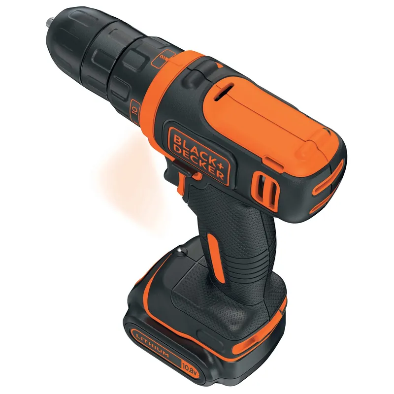 BLACK+DECKER Perceuse-visseuse sans fil 11V batterie 1,5 Ah et chargeur BDCDD12-QW