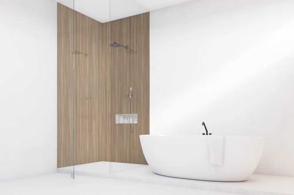 Panneau mural douche VIPANEL - Bois Peuplier - Finition brillant