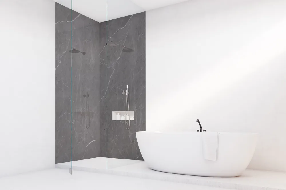 Panneau mural douche VIPANEL - Aragon noir - Finition brillant