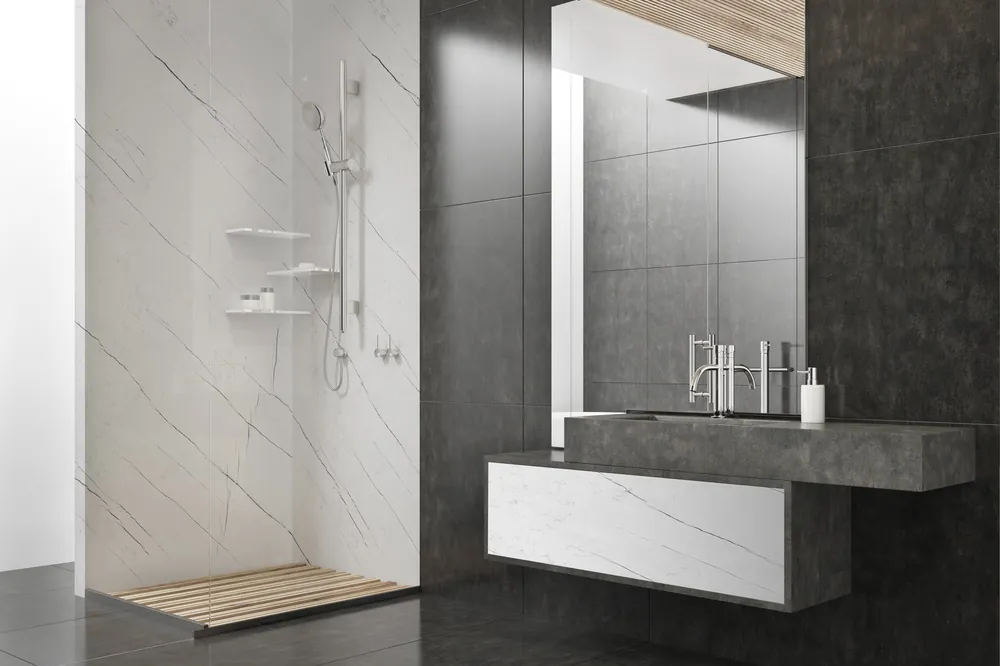 Panneau mural douche VIPANEL - Marbre Classico - Finition mat perlé