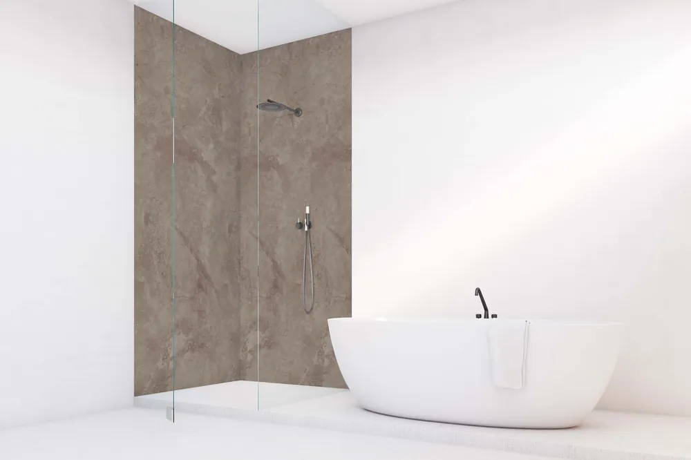 Panneau mural douche VIPANEL - Marbre Emperador - Finition velvet