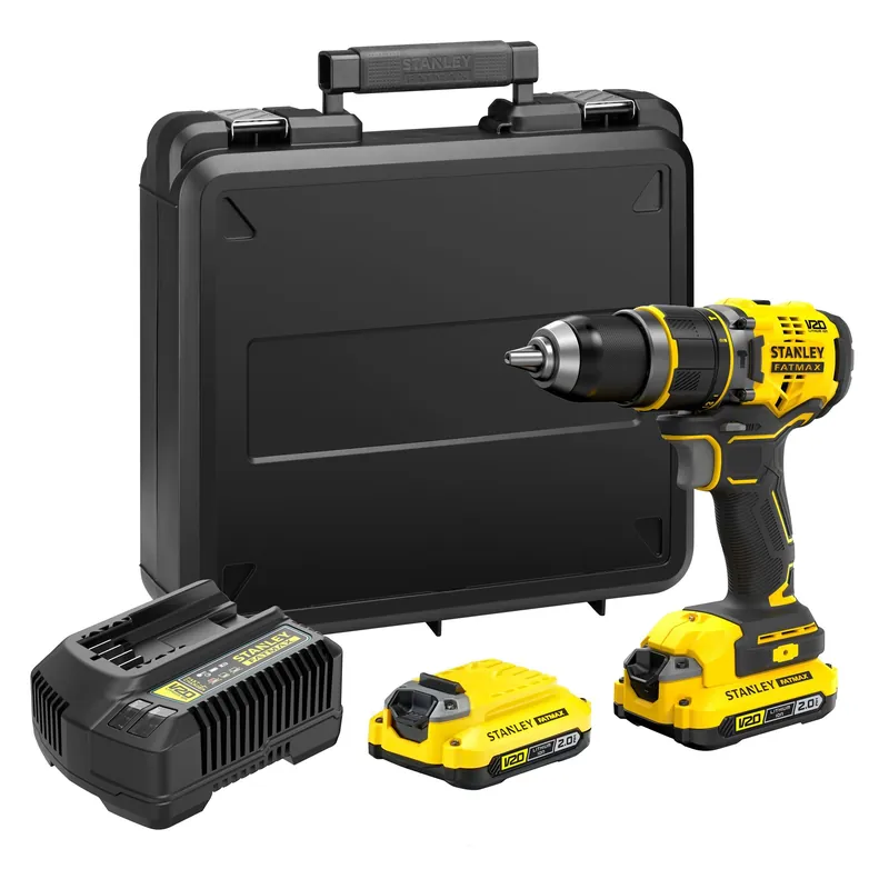 STANLEY FATMAX Perceuse-visseuse à percussion sans fil 18V 80Nm V20 batterie 2Ah SFMCD721D2K