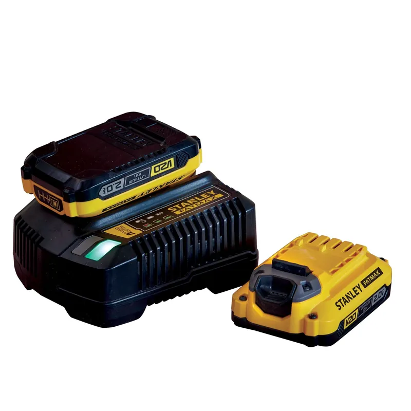 STANLEY FATMAX Starter kit chargeur 2Ah et 2 batteries 18V 2Ah V20