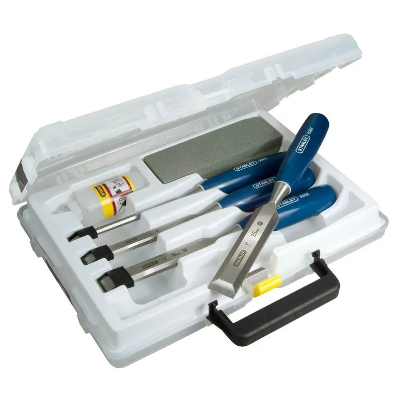 STANLEY Coffret de 4 ciseaux à bois manche ABS 0-16-130