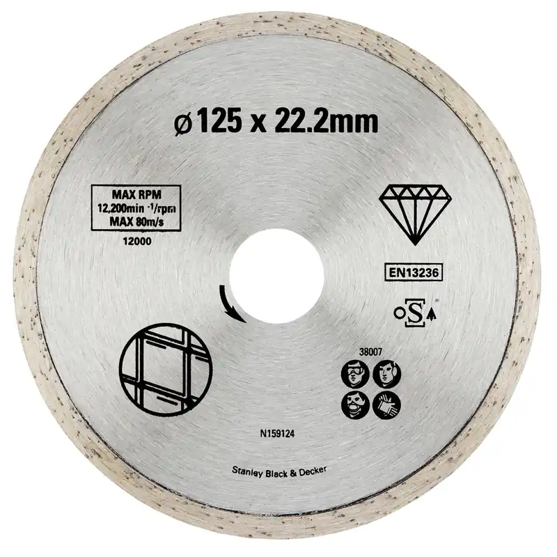 STANLEY Disque diamant à bord continu pour carrelage 125x22.2 STA38007-XJ