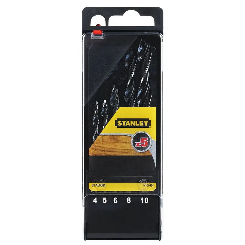 STANLEY Cassette de 5 mèches à bois 3 pointes 4-10mm STA56001-QZ