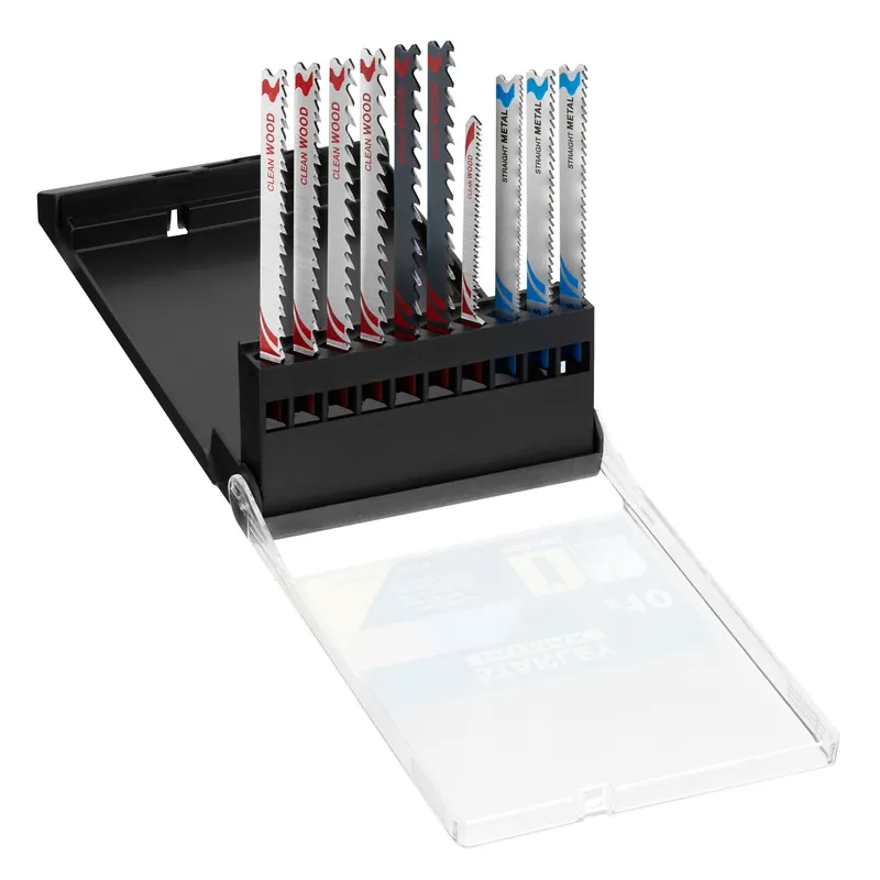 STANLEY Coffret de 10 lames de scie sauteuse 7 lames bois HCS et 3 lames métal HSS attache en U STA29230-XJ