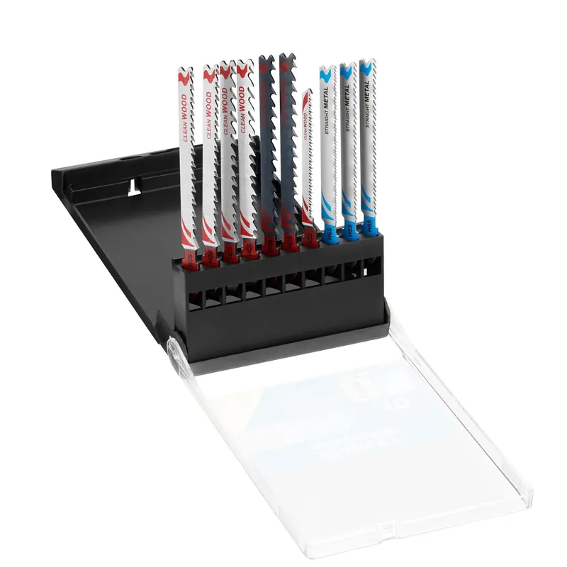 STANLEY Coffret de 10 lames de scie sauteuse 7 lames bois HCS et 3 lames métal HSS attache en T STA29240-XJ