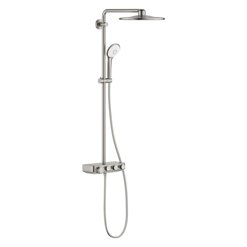 GROHE Colonne de douche 3 jets avec mitigeur thermostatique Euphoria SmartControl 310 Duo Supersteel 26507DC0