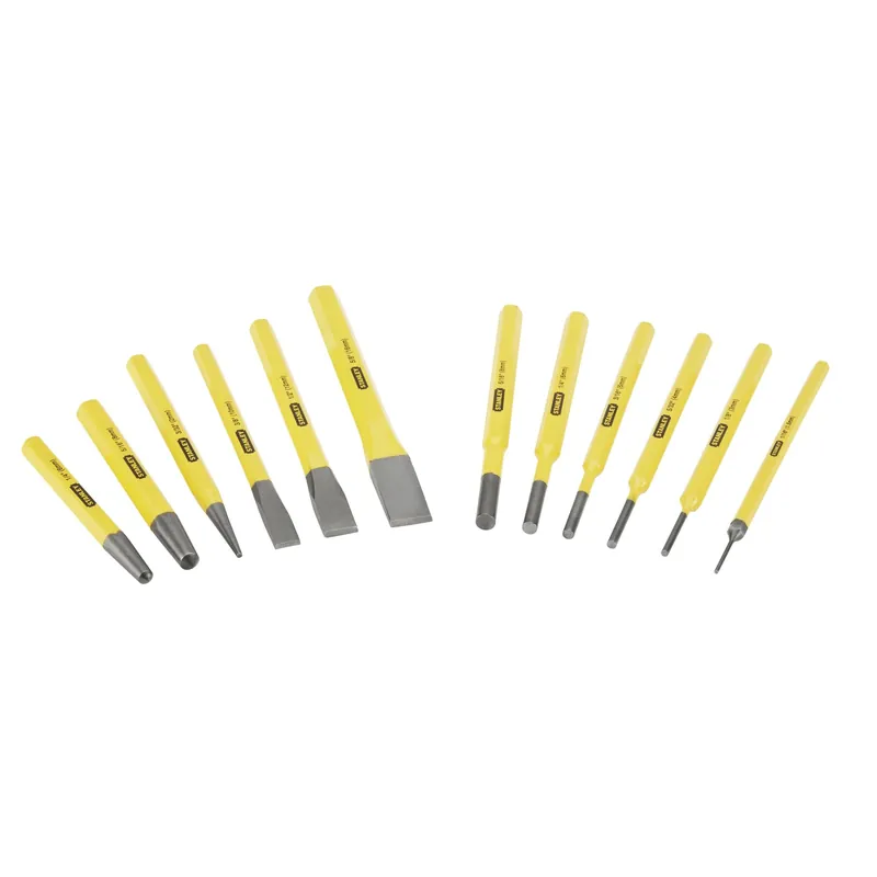 STANLEY Jeu de 12 outils de frappe chasse-goupilles et burin et pointeau 1-18-299