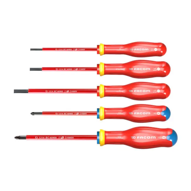 FACOM Jeu de 5 tournevis Protwist isolés 1000V ATP.J5VE