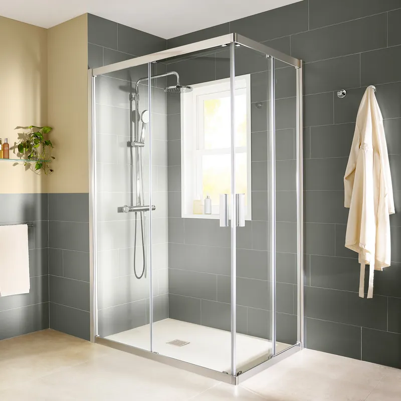 ROCA Receveur de douche rectangle Stonex antidérapant et découpable avec grille acier inox POLO+