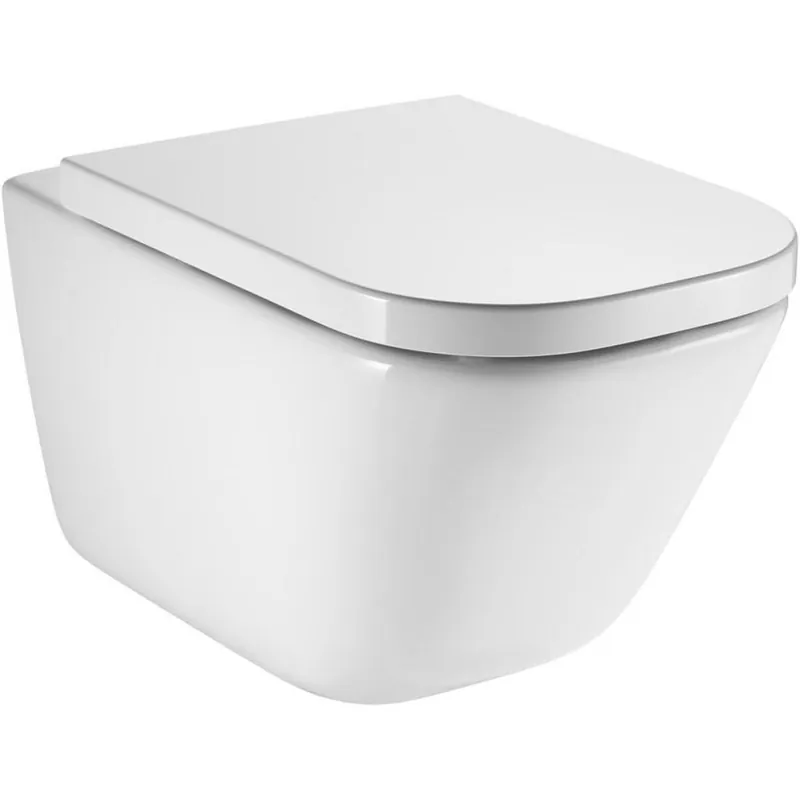 ROCA Pack WC suspendue sans bride avec abattant frein chute The Gap A34H47L000