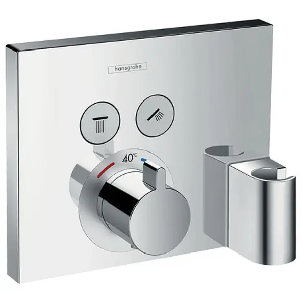 HANSGROHE Set de finition pour mitigeur thermostatique ShowerSelect encastré avec flexible et support de douchette 15765000