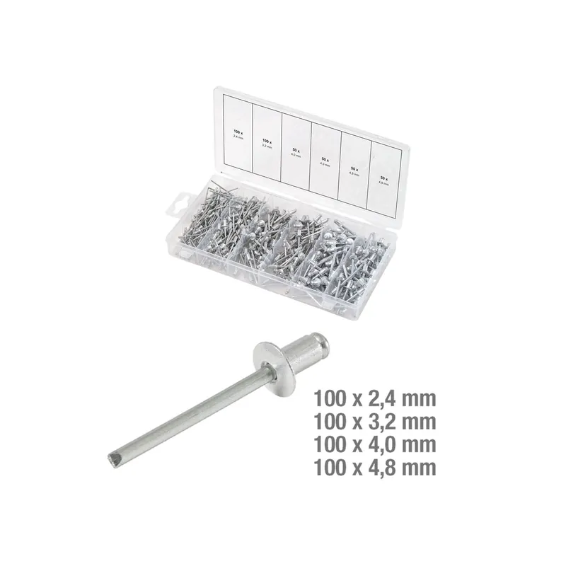 KS TOOLS Assortiment de rivets x400 970.0150