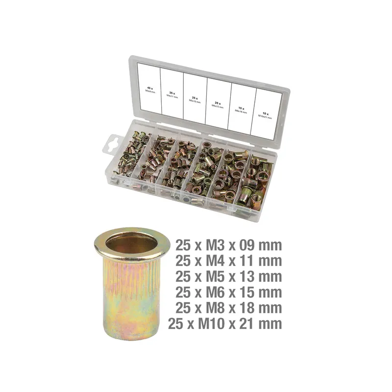 KS TOOLS Assortiment d‘inserts taraudés acier 150 pièces 970.0610