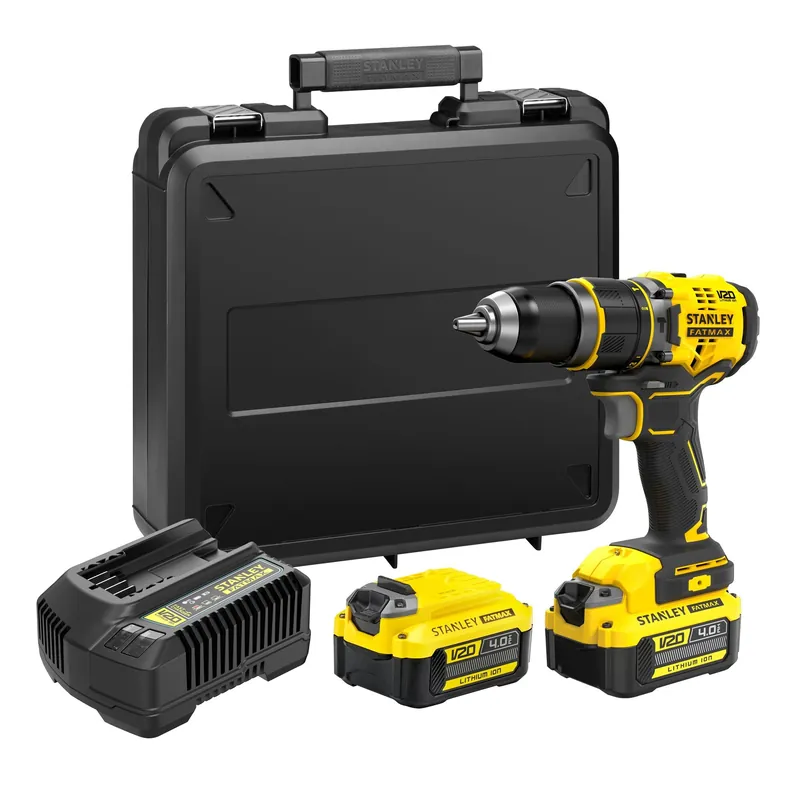 STANLEY FATMAX Perceuse-visseuse à percussion sans fil 18V 80Nm V20 2 batteries 4Ah SFMCD721M2K-QW